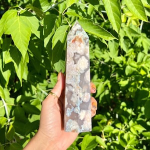AAA Flower Agate Tower XXL - Extra Large Black Flower Agate - High Quality Ethically Sourced from Madagascar