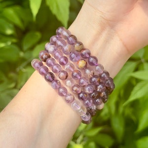 Beautiful Super 7 Beaded Bracelet - Choose Size - One (1) High Quality Super Seven Bead Bracelet - 8mm
