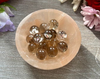 AAA Smoky Quartz Mini Sphere with Rainbows - (1) One High Quality Mini Crystal Ball