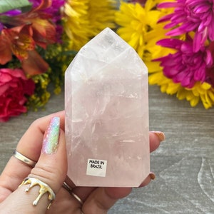 AAA Brazilian Rose Quartz Tower - High Quality Gemmy Rose Quartz Crystal Point Sourced from Brazil