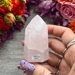 AAA Brazilian Rose Quartz Tower - High Quality Gemmy Rose Quartz Crystal Point Sourced from Brazil