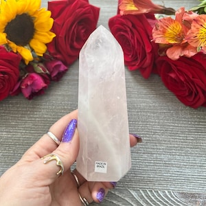 AAA Brazilian Rose Quartz Tower - High Quality Gemmy Rose Quartz Crystal Point Sourced from Brazil