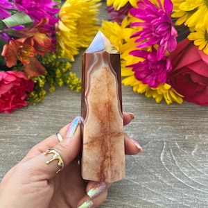 Carnelian Tower - Beautiful Quartz Banding Crystal Point