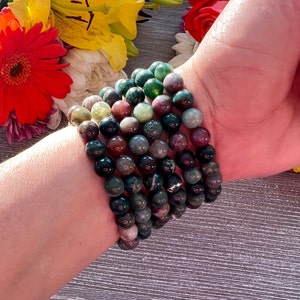 Ocean Jasper Bracelet - Choose Size - One (1) High Quality Ocean Jasper Bead Bracelet - 8mm