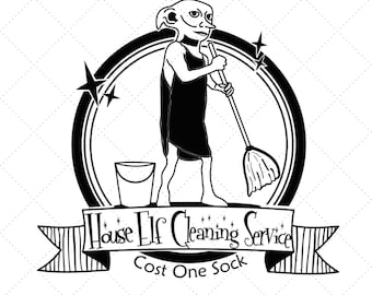 House Elf Cleaning Services SVG DXF PNG Eps