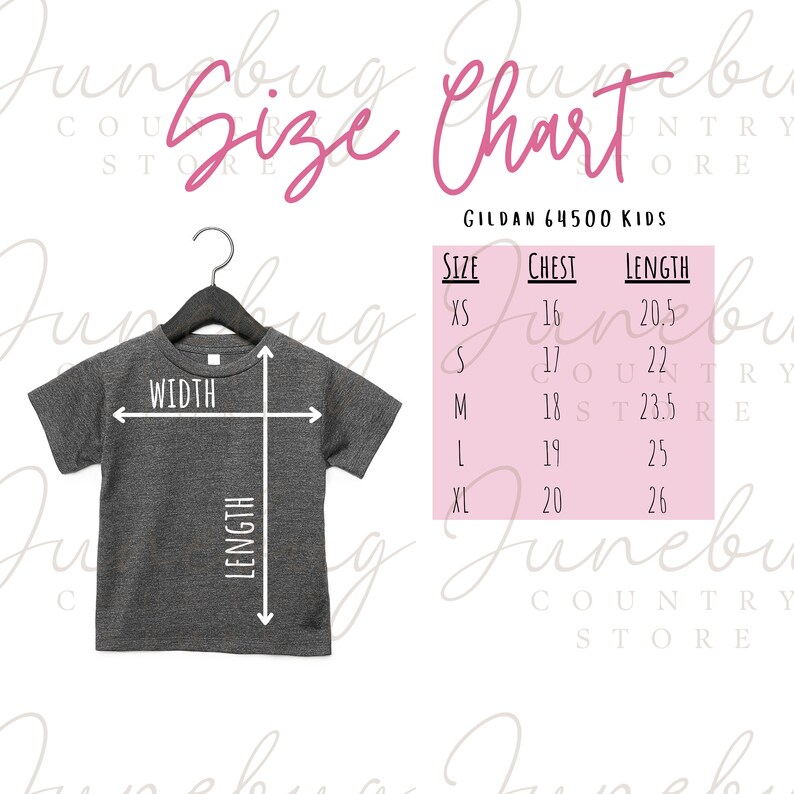 Gildan 500B Kids Size Chart Gildan 500B Kids Tshirt Size Etsy