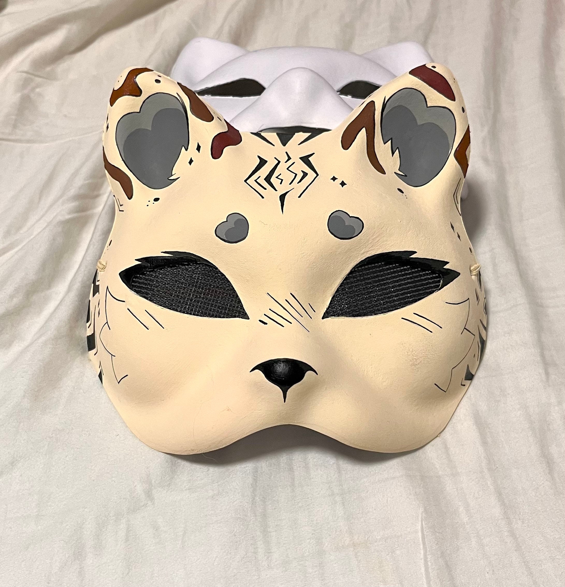 Hand Painted Felted Therian Cat Mask -  Denmark