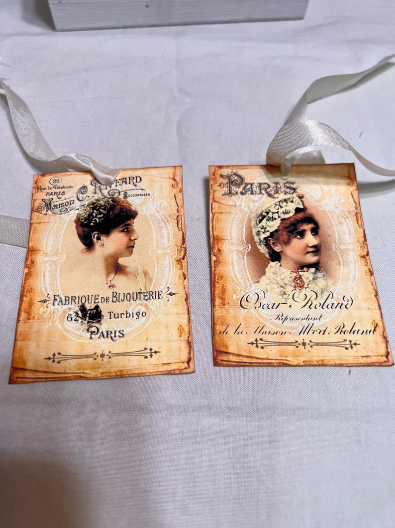 Vintagegir Lgift Tags Strong With Seam Binding Ribbon and Distress ...