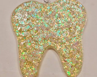 Golden Glitter Tooth Ornament