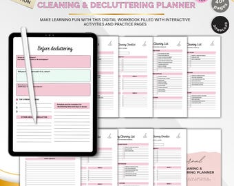 Cleaning Planner Printable, Decluttering Checklist, Home Organization Schedule, Cleaning Tracker, House Cleaning Routine