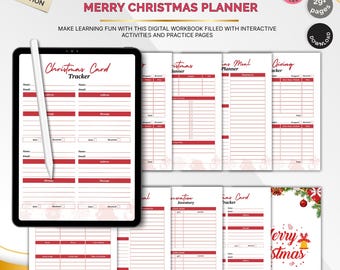 Planificador navideño, presupuesto para las fiestas, lista de regalos (PDF imprimible)