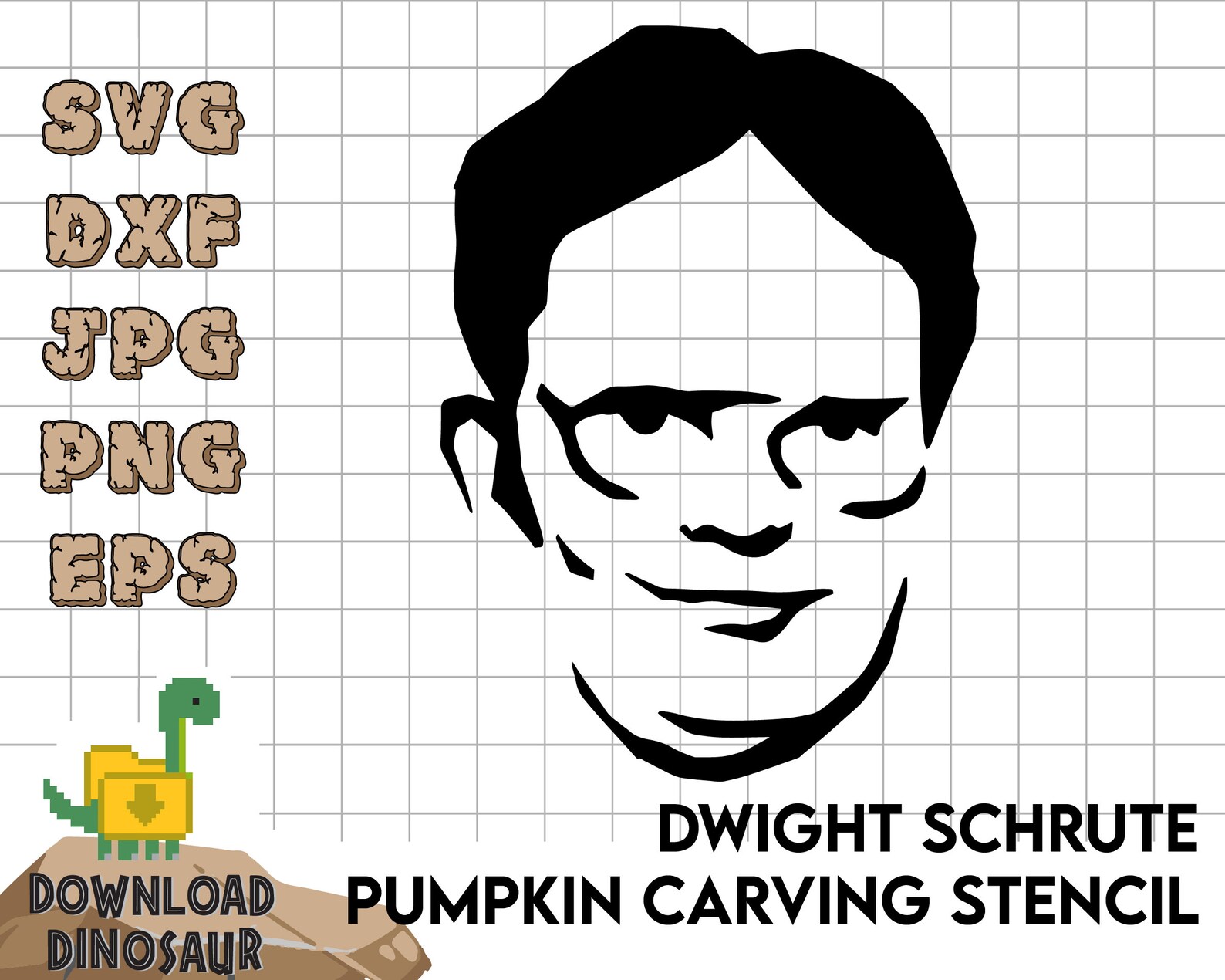 Dwight Schrute Pumpkin Carving Stencil Dwight SVG Schrute Farms Shirt