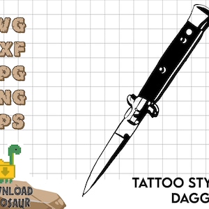 Tattoo Flash Print, Traditional Tattoo Flash, Knife SVG, Chefs knife, Tattoo Stickers, Tattoo Artist Gifts