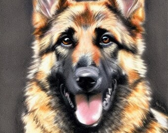 Hermoso arte digital de pastor alemán para tu pared