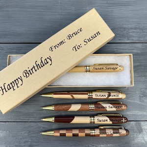 Wood Pen, Father's day Gift, Teachers Gift, Gift for Dad, Graduation gift, Doctors Gift, Pen Set, Engraved Pen Case, Personalized Pen Set