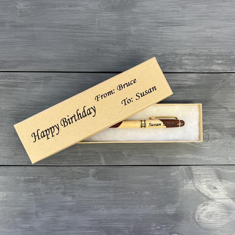 Personalized Engraved Wood Pen, Custom Wooden Ballpoint Pens, Monogrammed Pen, Bamboo, Maple, Rosewood Pen, Wedding, Doctor, Graduation Gift image 7