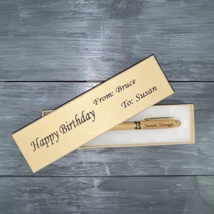 Personalized Engraved Wood Pen, Custom Wooden Ballpoint Pens, Monogrammed Pen, Bamboo, Maple, Rosewood Pen, Wedding, Doctor, Graduation Gift image 4