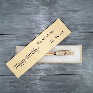 Personalized Engraved Wood Pen, Custom Wooden Ballpoint Pens, Monogrammed Pen, Bamboo, Maple, Rosewood Pen, Wedding, Doctor, Graduation Gift image 5