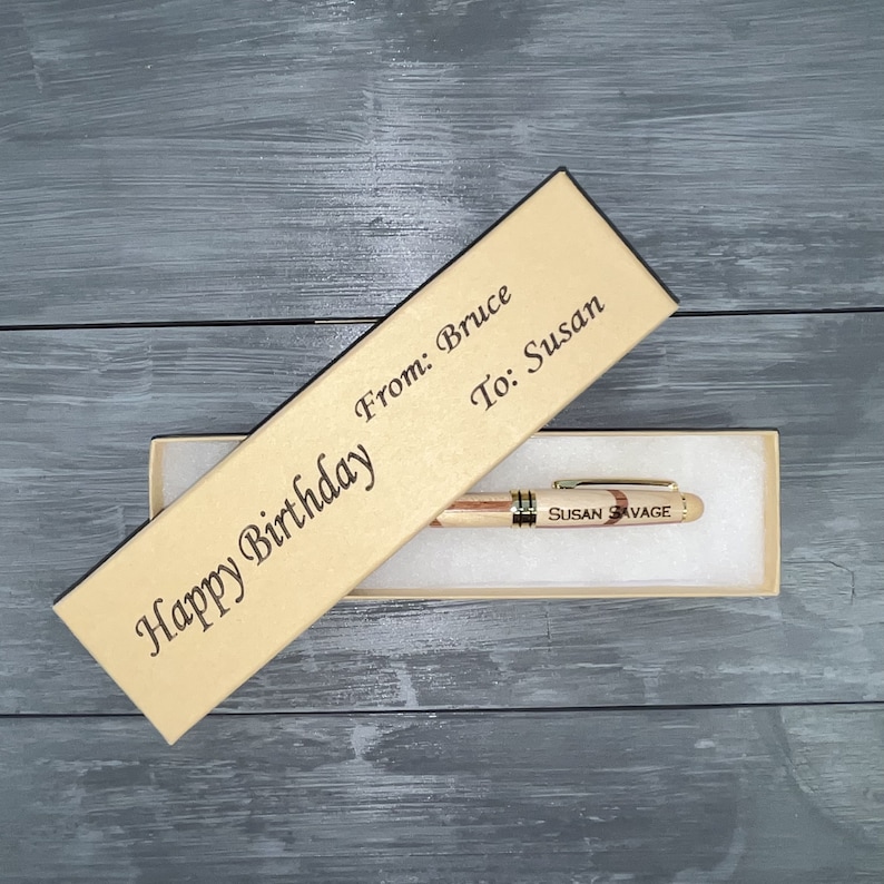 Personalized Engraved Wood Pen, Custom Wooden Ballpoint Pens, Monogrammed Pen, Bamboo, Maple, Rosewood Pen, Wedding, Doctor, Graduation Gift image 5