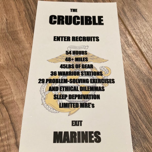 DIY USMC Crucible decal - Marine Crucible candle water slide decal (does not include candle, decal only)