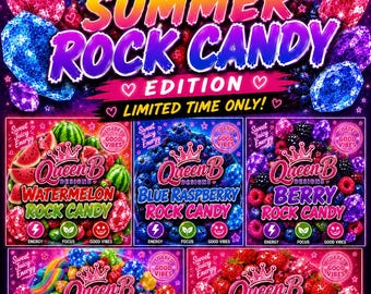 5er Pack von geladenen Tees. Natürlich. Lecker. Kein Aspartam. 5er-Pack unserer limitierten Sommer-Rock-Candy-Tees / Wasser