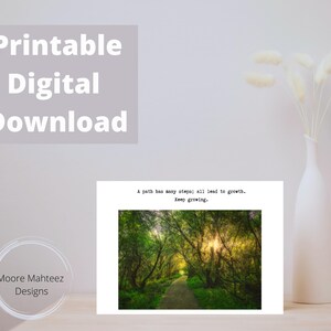 Druckbare Grußkarte | Ermutigungskarte | Wachsen | Sofort Download | Jeder Anlass Karte | Wildblumen