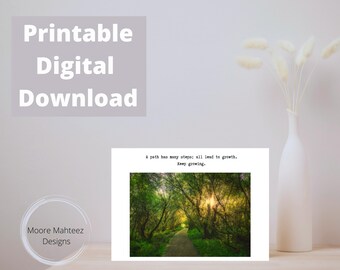Printable Greeting Card | Encouragement Card | Keep Growing | Instant Download | Any Occasion Card | Wildflowers