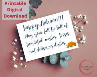 Printable Greeting Card | Autumn Card| Happy Fall Card | Instant Download | Greeting Card