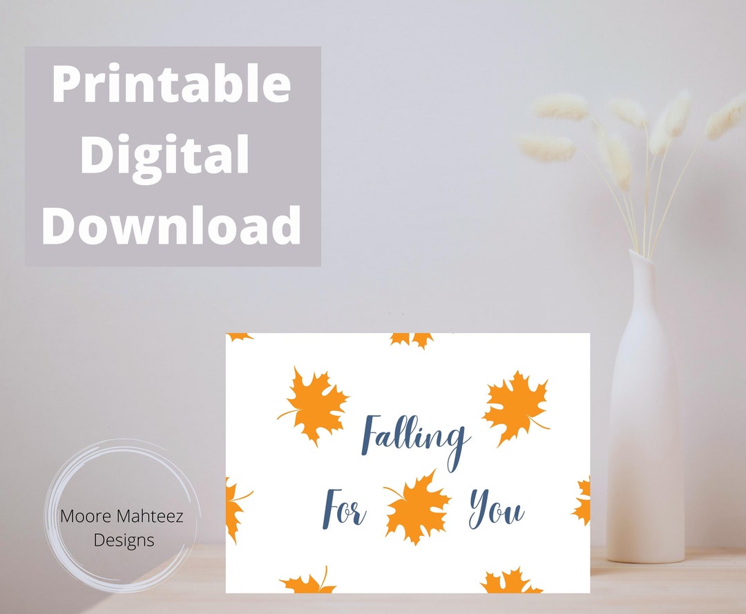 Printable Greeting Card | Falling for You Card| Harvest Card| Happy ...
