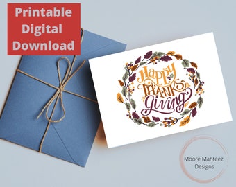 Printable Greeting Card | Welcome Gnome | I love Fall Card| Happy Fall Card | Thanksgiving card| Instant Download | Greeting Card