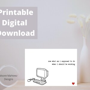 Printable Greeting Card | Co-worker Goodbye | Funny | Instant Download | Retirement | Co-worker New Job