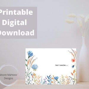 cartão imprimível | Apenas respire | Sentimental | Download instantâneo | Amor | Encorajamento