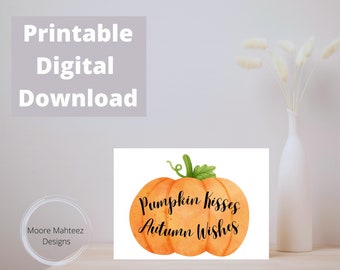 Printable Greeting Card | Pumpkin Card| Autumn Card| Happy Fall Card | Instant Download | Greeting Card