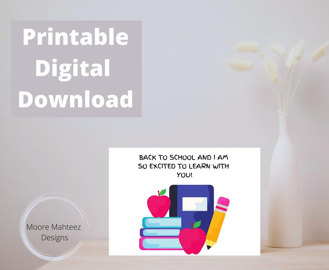 Printable Greeting Card | Back to School Card | for Student or Teacher ...