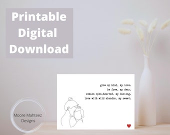 Printable Greeting Card | Mom to Child | Sentimental  | Instant Download | Love | Encouragement | Any Occasion | Graduation