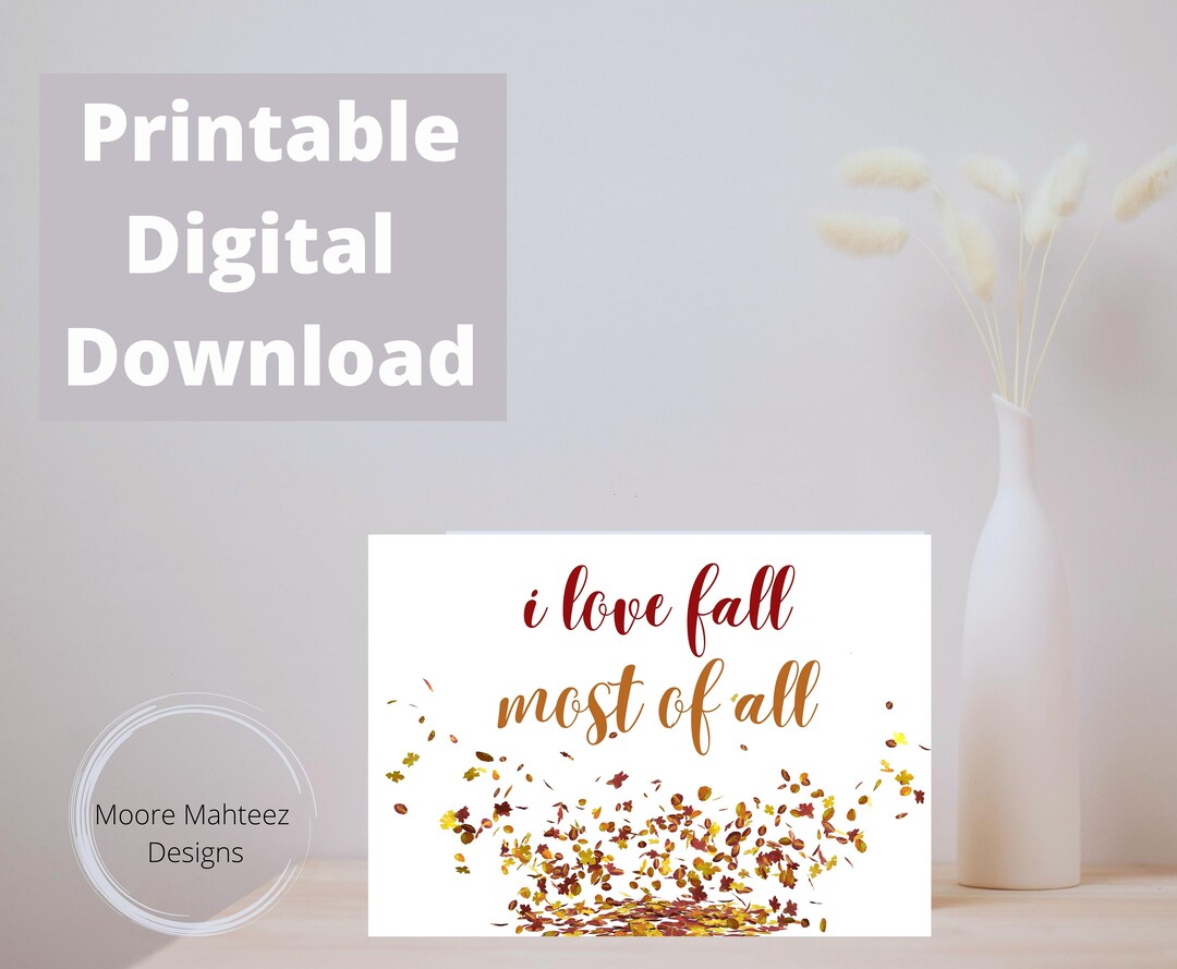 Printable Greeting Card | Happy Autumn| I Love Fall Card| Happy Fall ...