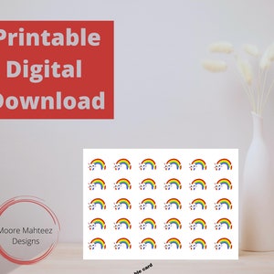 Tarjeta de felicitación imprimible / Tarjeta Cat Rainbow / Imprimir en casa / Interior en blanco / Tarjeta de último minuto / Descarga instantánea / Tarjeta para cualquier ocasión