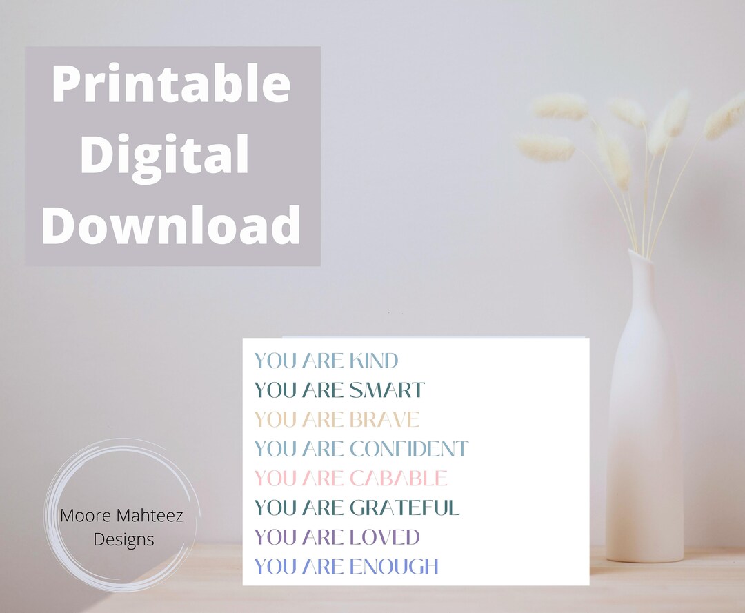 Printable Greeting Card | You Are List |love | Instant Download | Any ...