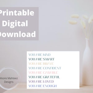 Druckbare Grußkarte | Du bist Liste |Love | Sofort Download | Jeder Anlass Karte | Ermutigung