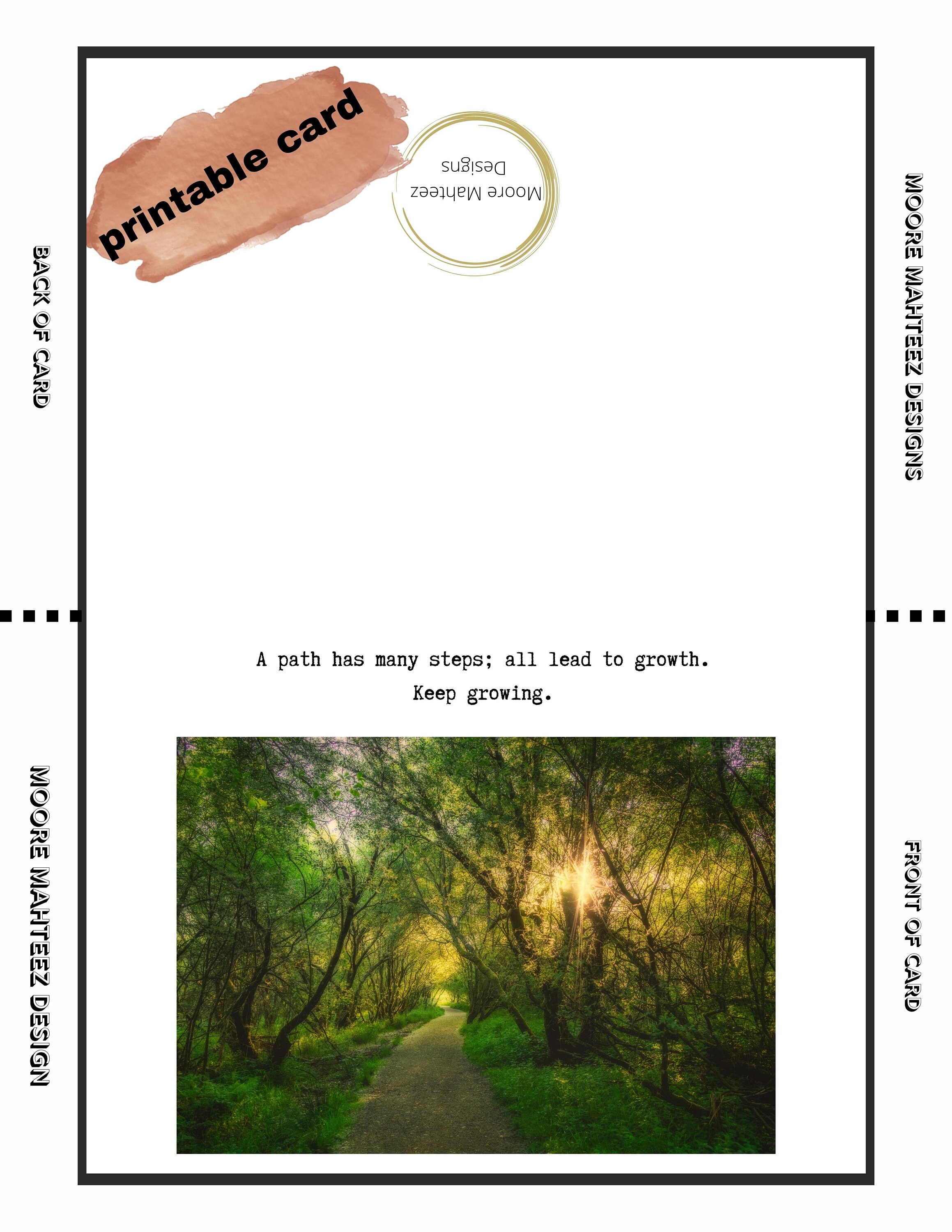 Printable Greeting Card | Encouragement Card | Keep Growing | Instant ...