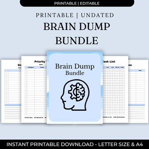 Brain Dump Journal, Thought Organization Planner, Mental Clarity Notebook, Anxiety Relief Journaling