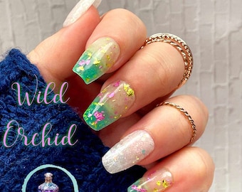 Wild Orchid, thermal foil dip powder