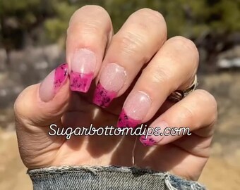Dragon fruit, pink with black foil pieces very tiny