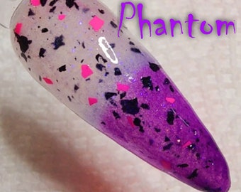 Purple phantom, glitter & foil dip powder