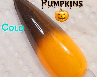 Spooky pumpkins, COLD sensitive Thermal Halloween dip powders