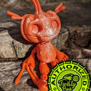 Twisty Prints Pumpkin Boy Articulated Figurine | 3D Printed Flexi Doll