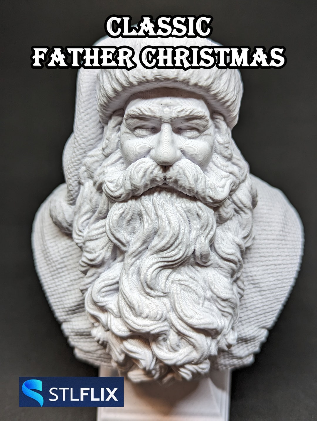 Classic Father Christmas Statue Choose Color Cute 3D Printed Stlflix
