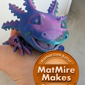 3D Printed Articulated Axolotl Figurine - Fidget Toy - MatMire Makes