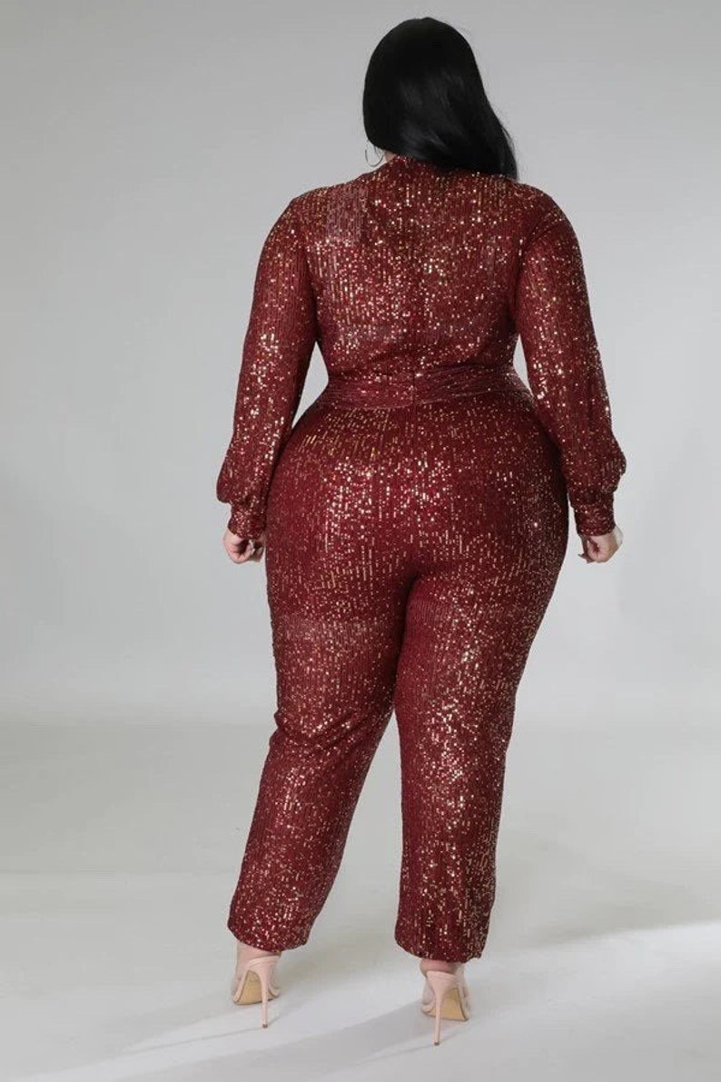 Sequin Jumpsuit PLUS SIZE Etsy