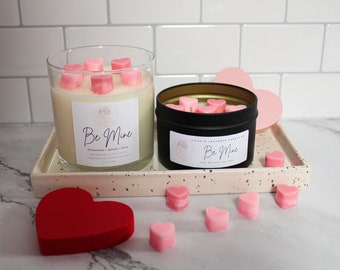 Soyez à moi Bougie | Chèvrefeuille Jasmin | Bougies de soja | Saint Valentin | Bougies Coeur | Amour | Cadeaux Saint Valentin | Bougie florale